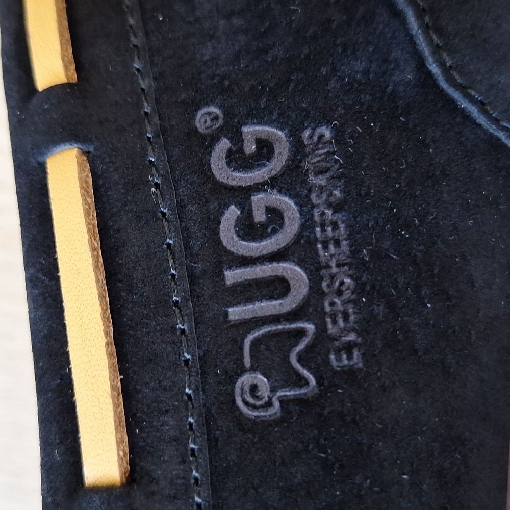 UGG Moccasin Women's Black Suede Slip On Shoese Size 35 - Picture 5 of 12